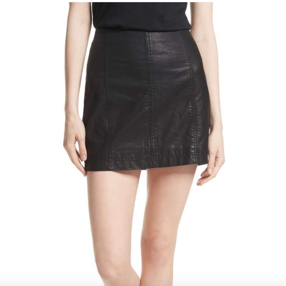 Free People Modern Femme Vegan Leather Mini Skirt